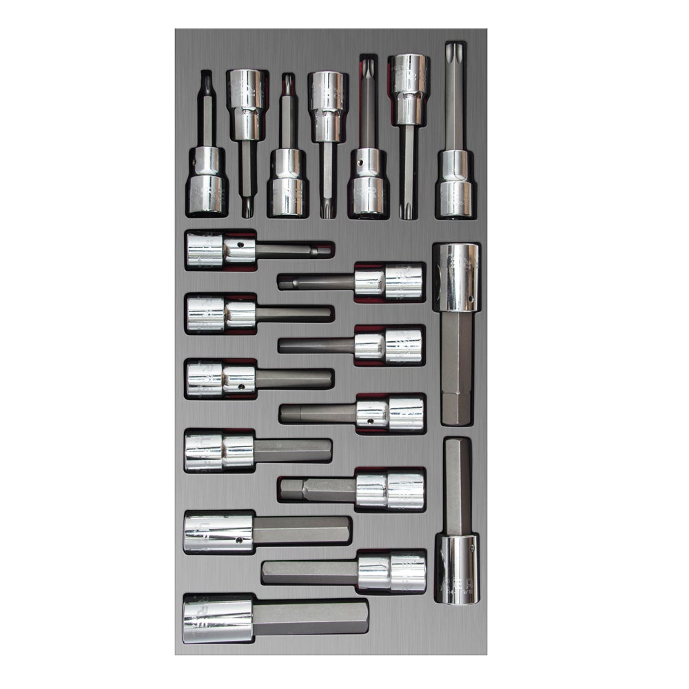 JUEGO DE DADOS CUADRO DE 3/8" VARIAS PUNTAS, 20 PIEZAS URREA