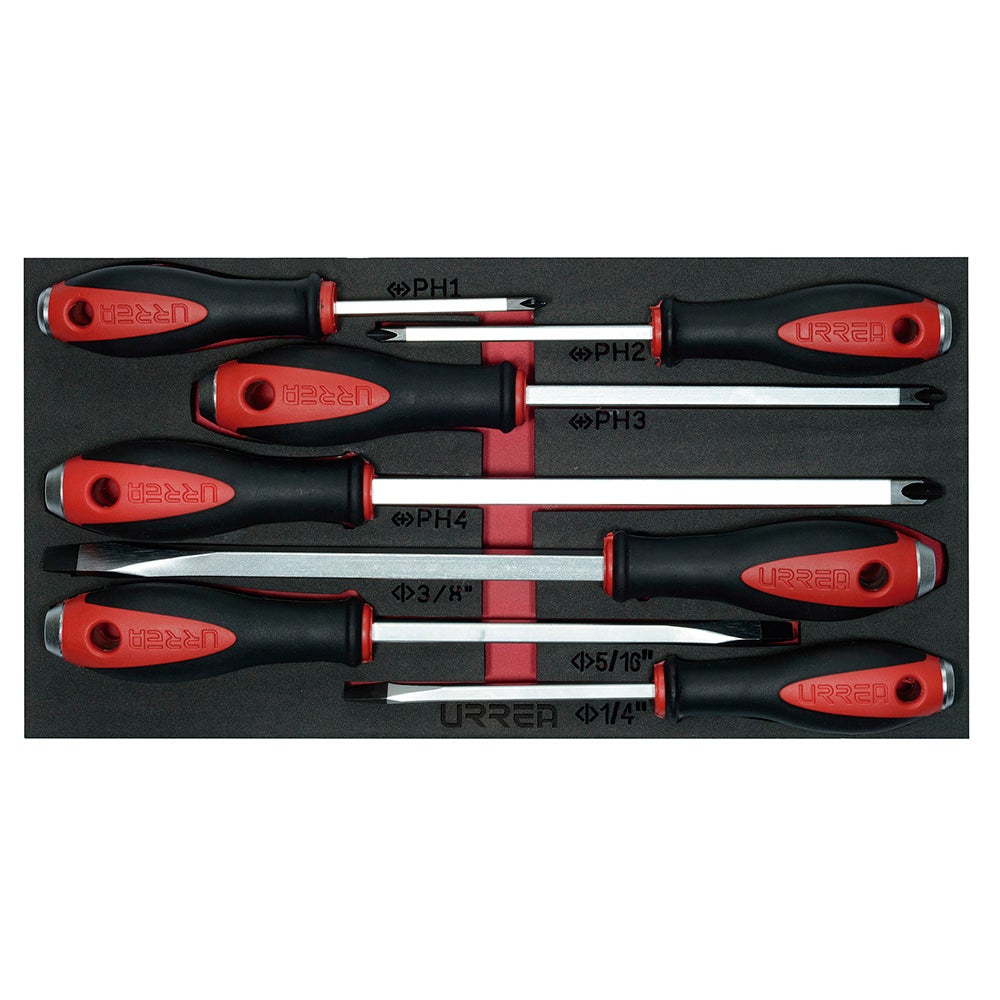 JUEGO DE 7 DESTORNILLADORES DE GOLPE COMBINADO URREA