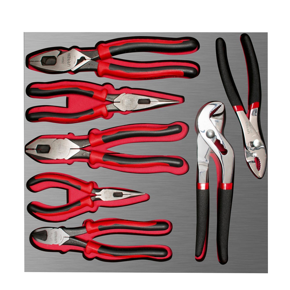 JUEGO DE 7 PINZAS BIMATERIAL URREA