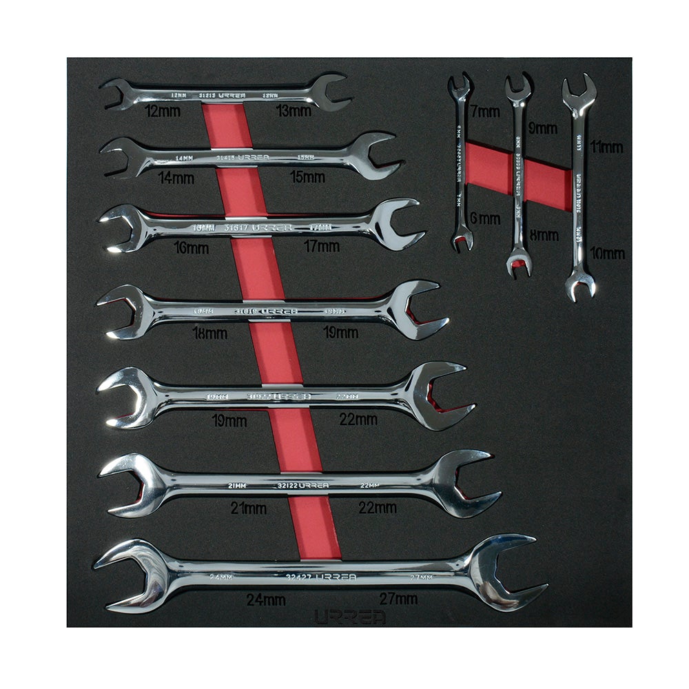 JUEGO DE 10 LLAVES ESPAÑOLAS MÉTRICAS URREA