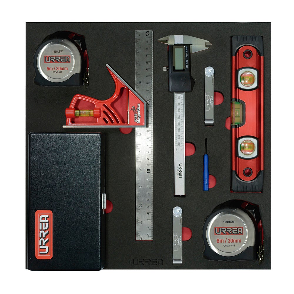 JUEGO DE HERRAMIENTA PARA MEDICIÓN, 8 PIEZAS URREA