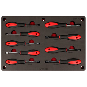 JUEGO DE 9 DESTORNILLADORES BIMATERIAL DE CAJA URREA