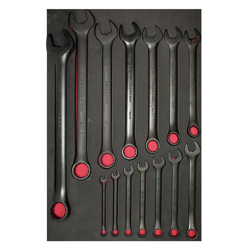 JUEGO DE 14 LLAVES COMBINADAS FOSFATIZADAS EN PULGADAS URREA