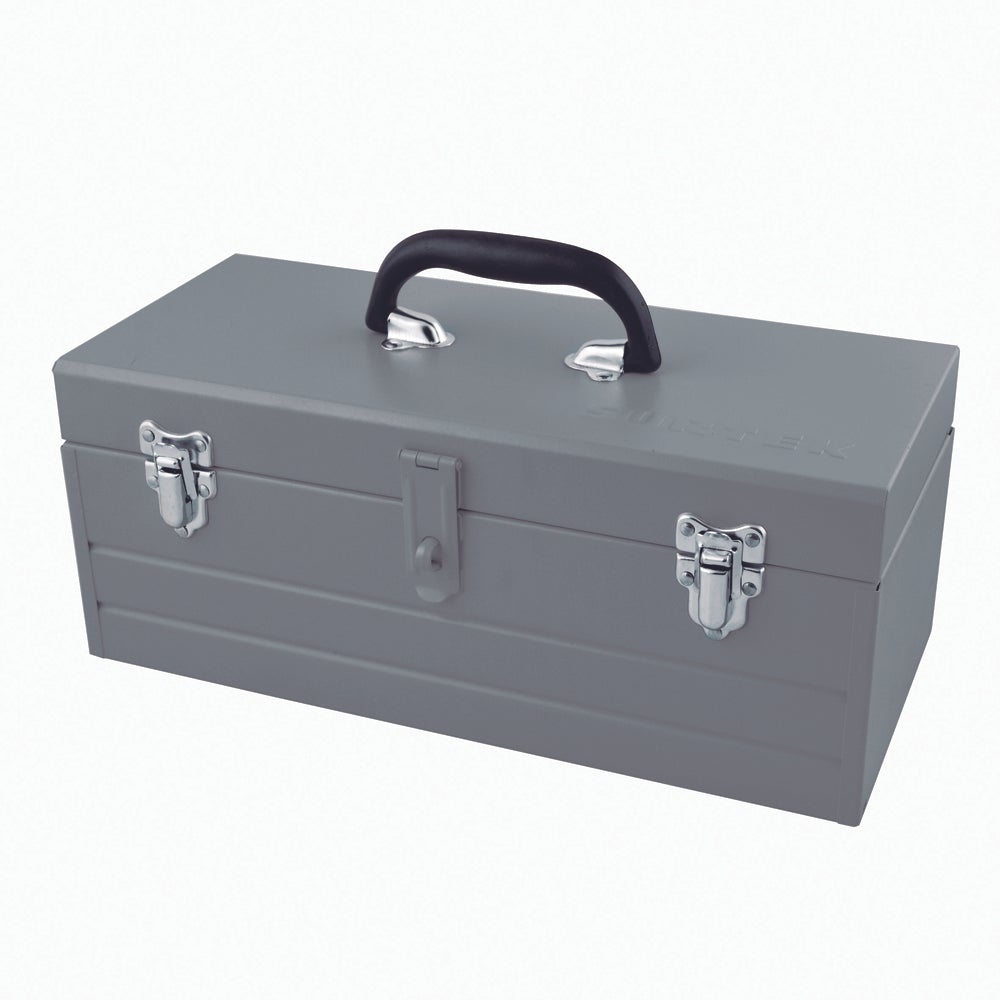 CAJA PORTAHERRAMIENTAS METÁLICA GRIS 16" X 7" X 6" SURTEK