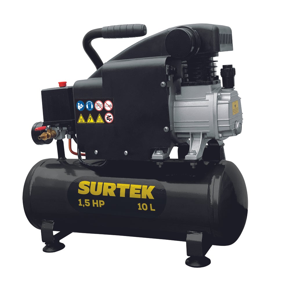 COMPRESOR DE AIRE ELÉCTRICO LUBRICADO 10 LT 1.5 HP 127 V SURTEK