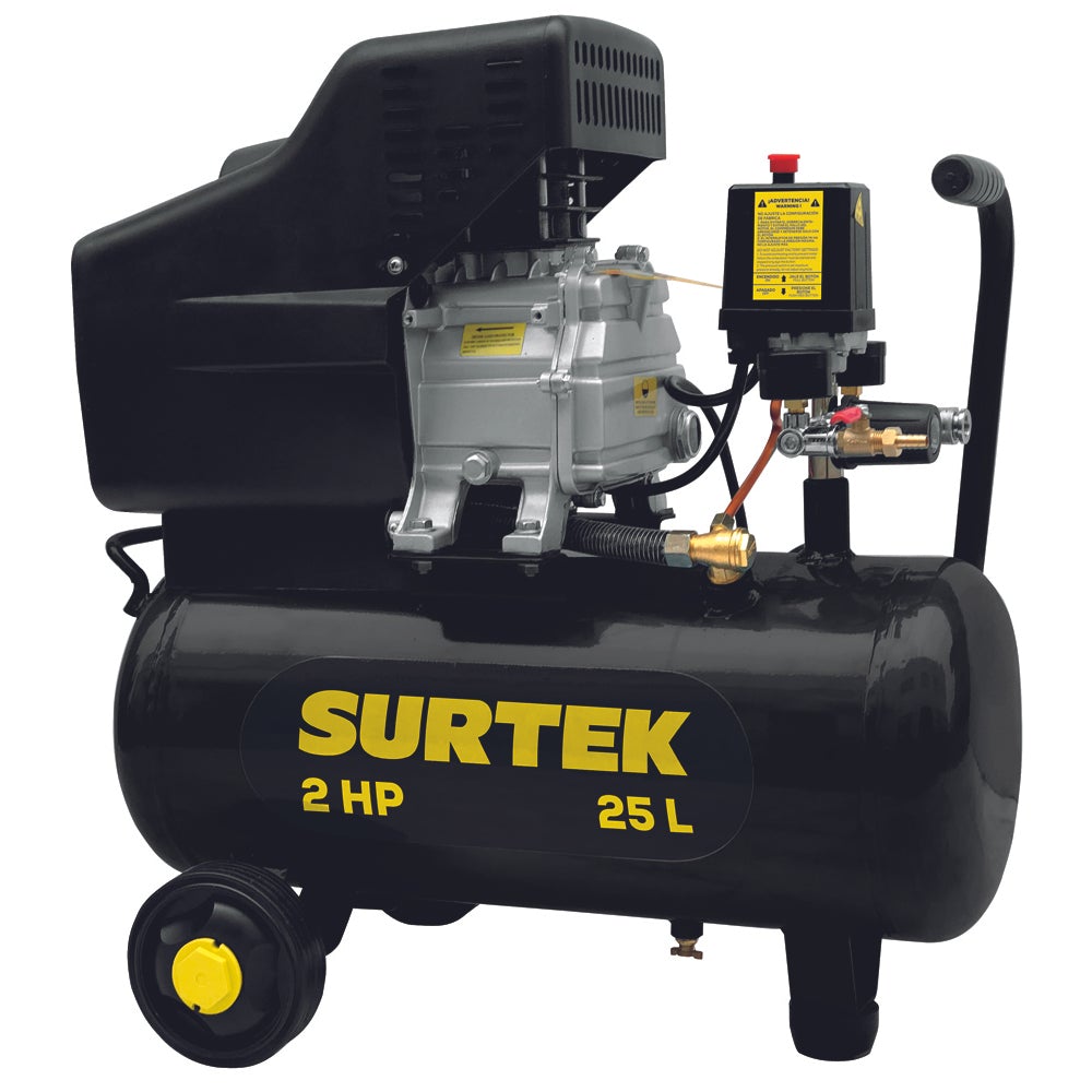 COMPRESOR DE AIRE ELÉCTRICO LUBRICADO 25 LT 2 HP 127 V SURTEK