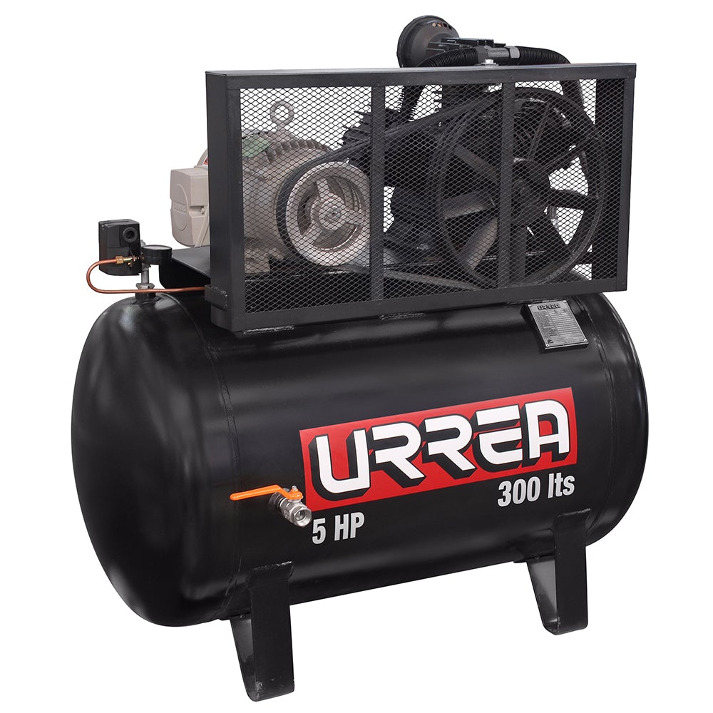 COMPRESOR DE AIRE ELÉCTRICO DE BANDA 300 LT 5 HP 220 V - 440 V URREA