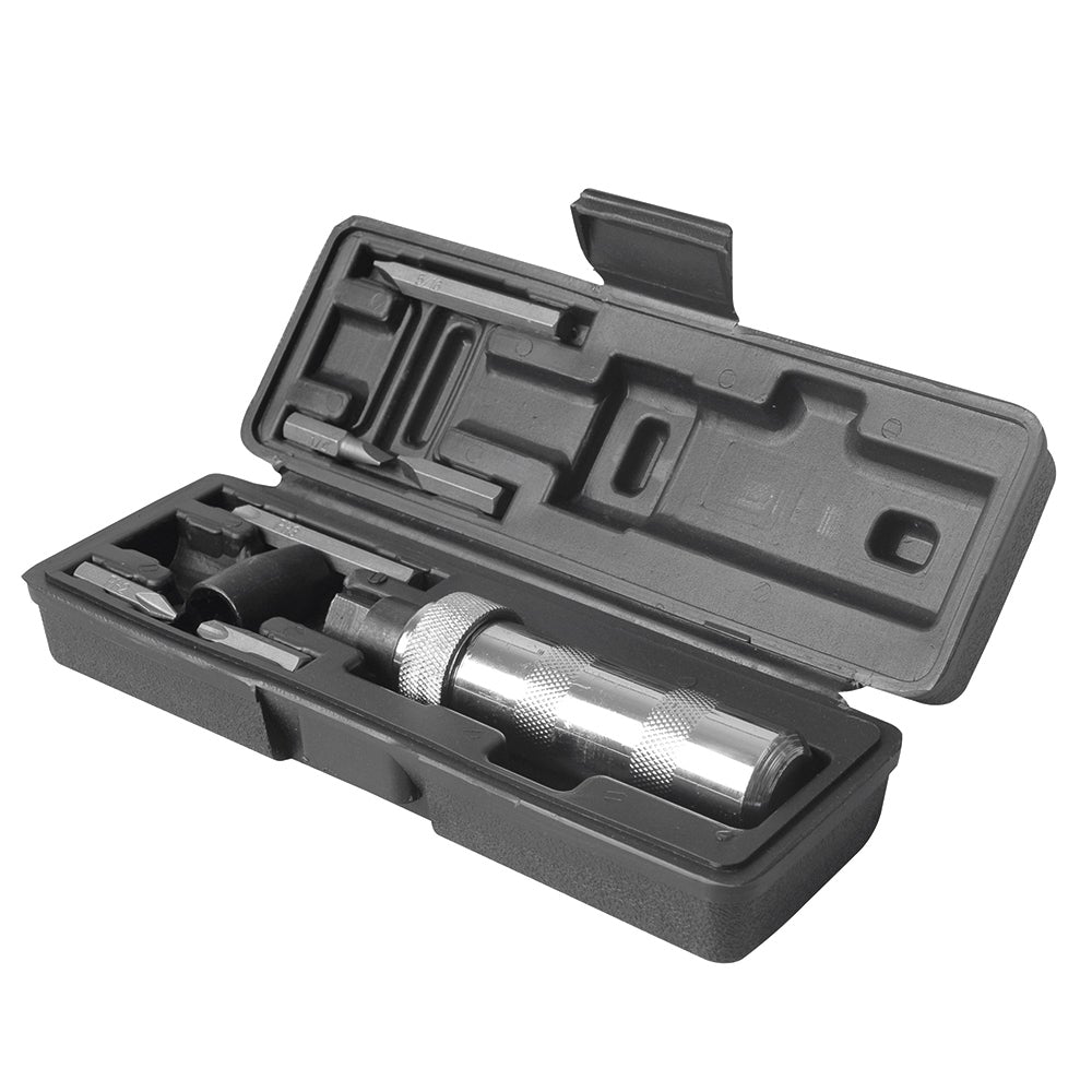 JUEGO DE 8 DESTORNILLADORES CON MANGO DE GOLPE, PUNTAS COMBINADAS INTERCAMBIABLES SURTEK