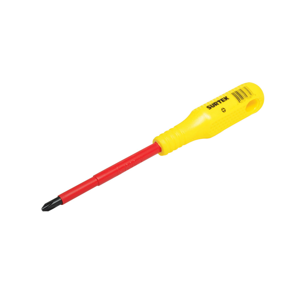 DESTORNILLADOR CON MANGO AMARILLO, PUNTA PHILLIPS 1000V #1 X 3" SURTEK