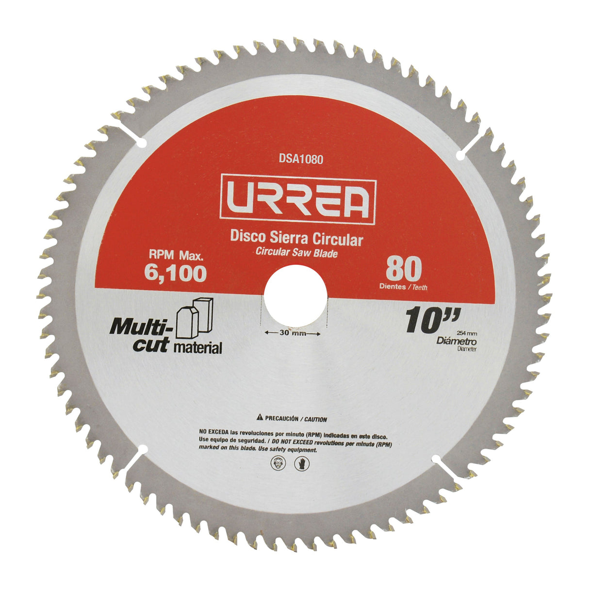 DISCO PARA SIERRA CIRCULAR PARA CORTE MULTI-MATERIAL 80 DIENTES, 10" URREA