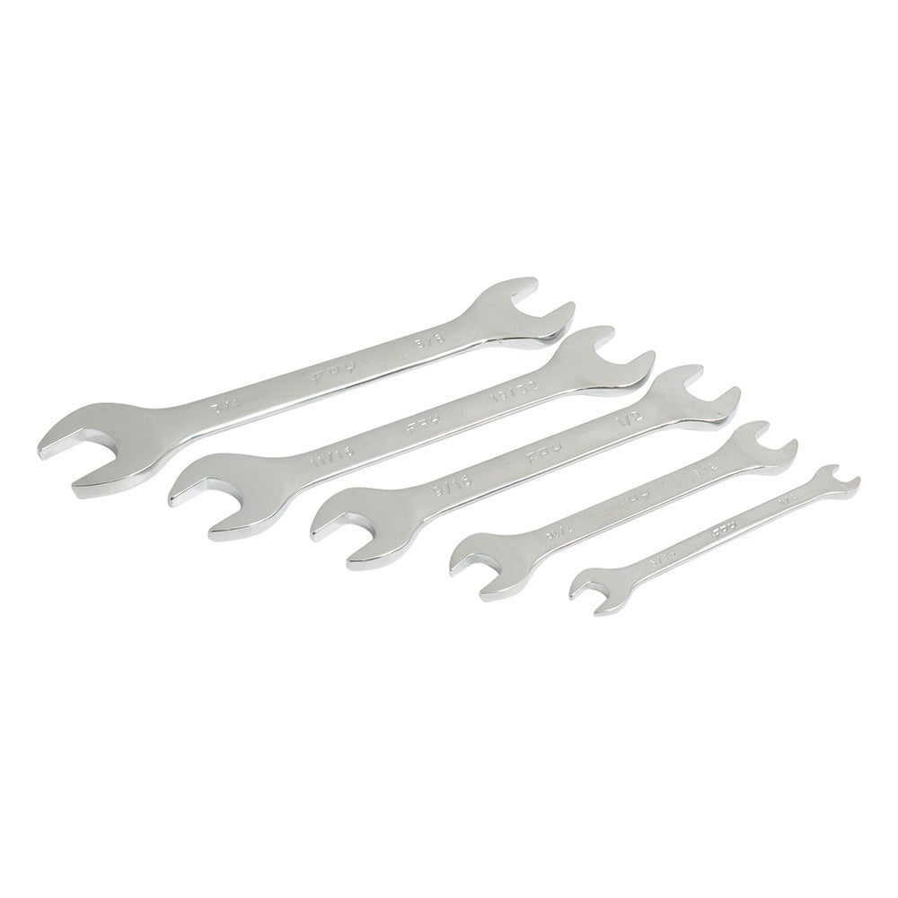 JUEGO DE 5 LLAVES ESPAÑOLAS PULIDO ESPEJO, EN PULGADAS FOY