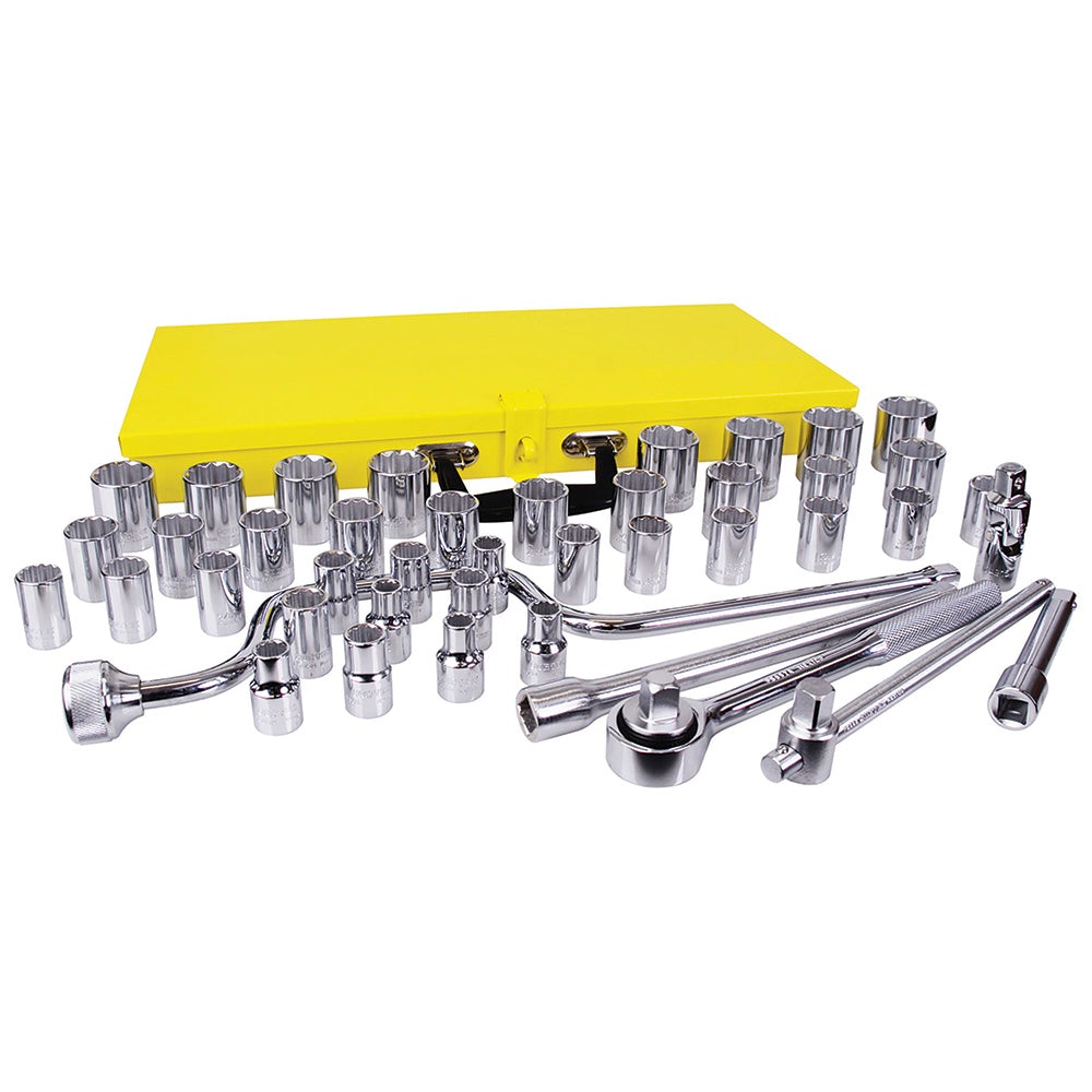 JUEGO DE DADOS Y ACCESORIOS CUADRO DE 1/2" COMBINADO, 43 PIEZAS SURTEK