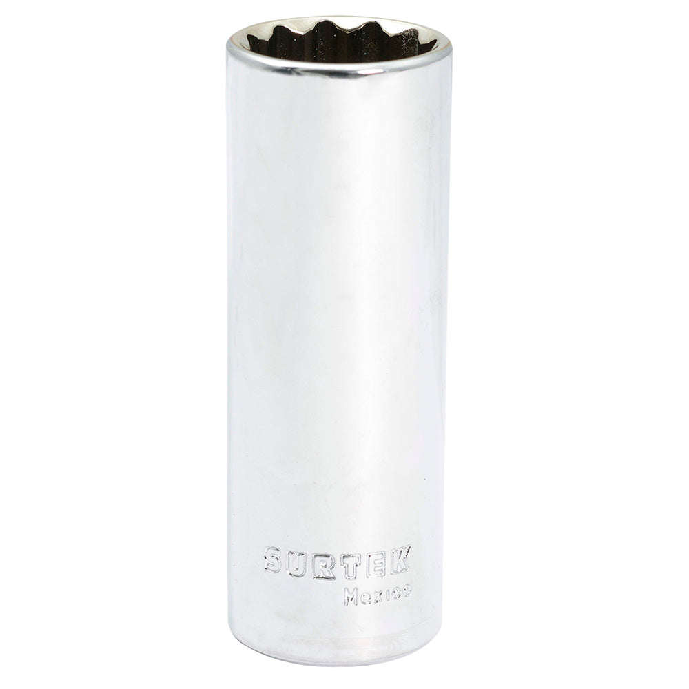 DADO LARGO EN PULGADAS CUADRO DE 1/2", 12 PUNTAS, 1-1/8" SURTEK