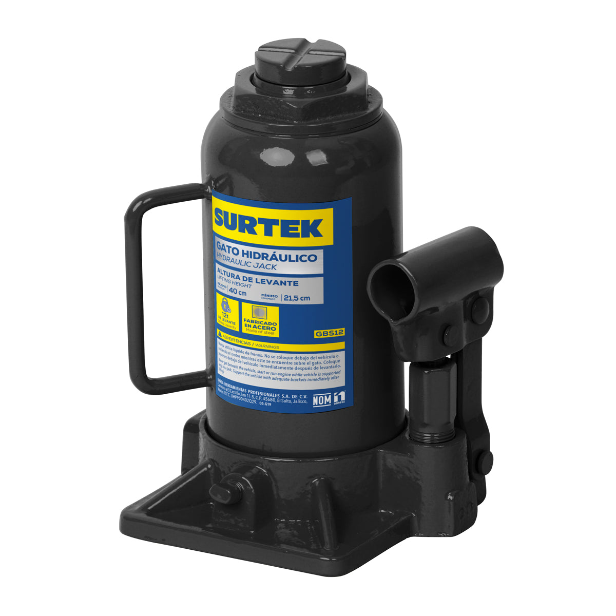 GATO HIDRÁULICO DE BOTELLA 12 TON SURTEK