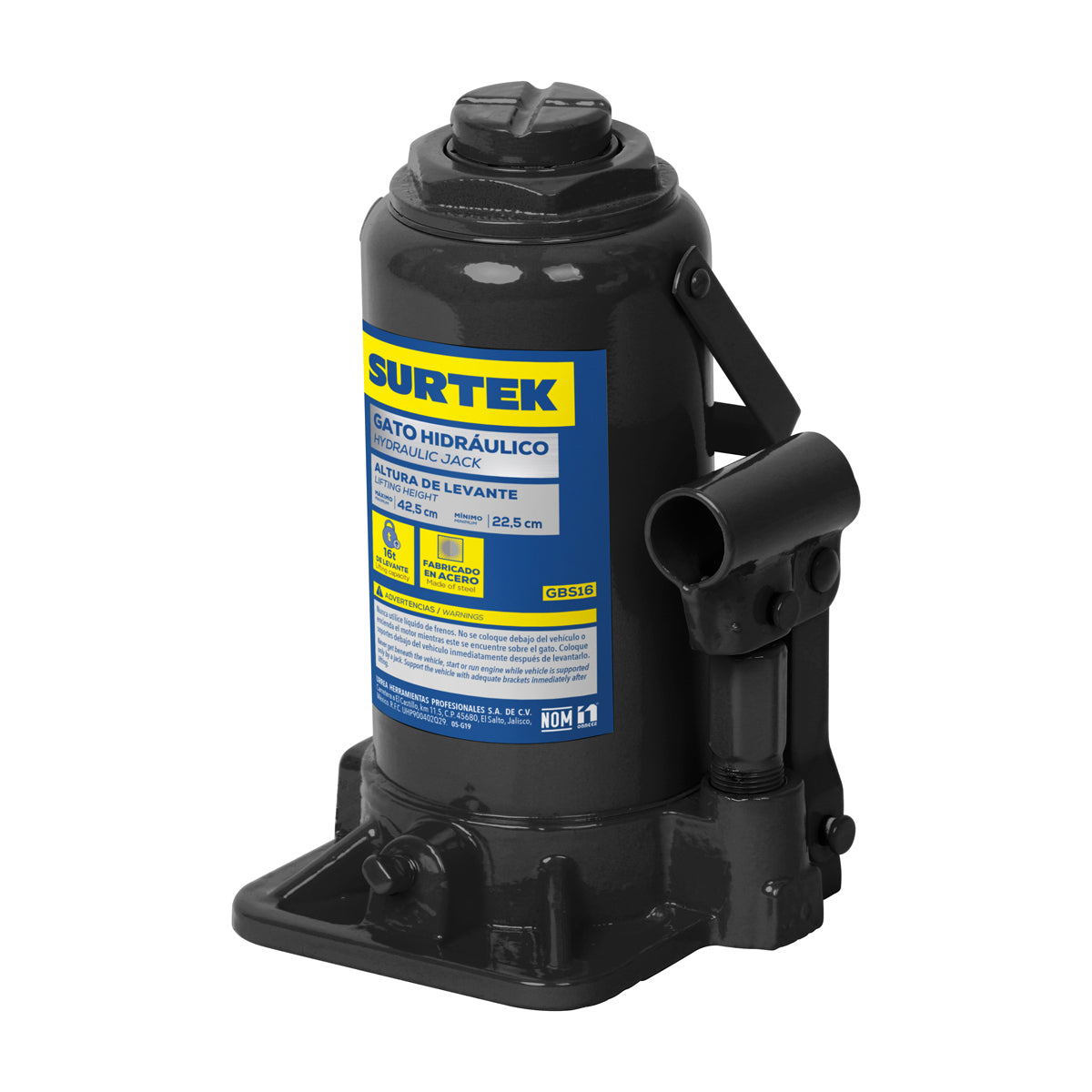 GATO HIDRÁULICO DE BOTELLA 16 TON SURTEK