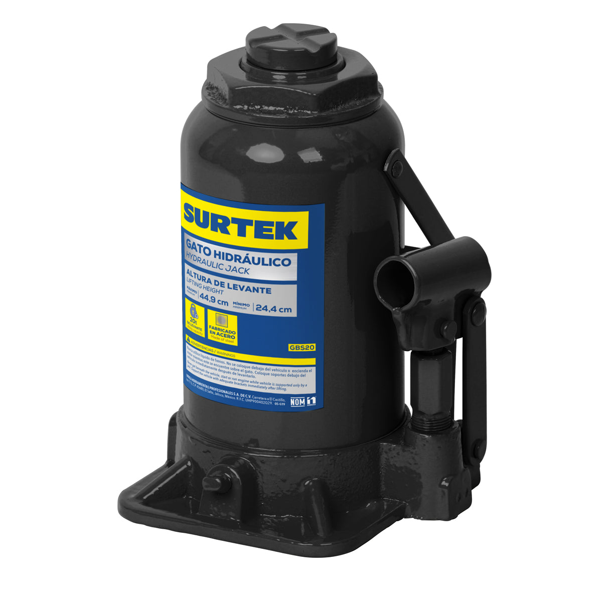 GATO HIDRÁULICO DE BOTELLA 20 TON SURTEK