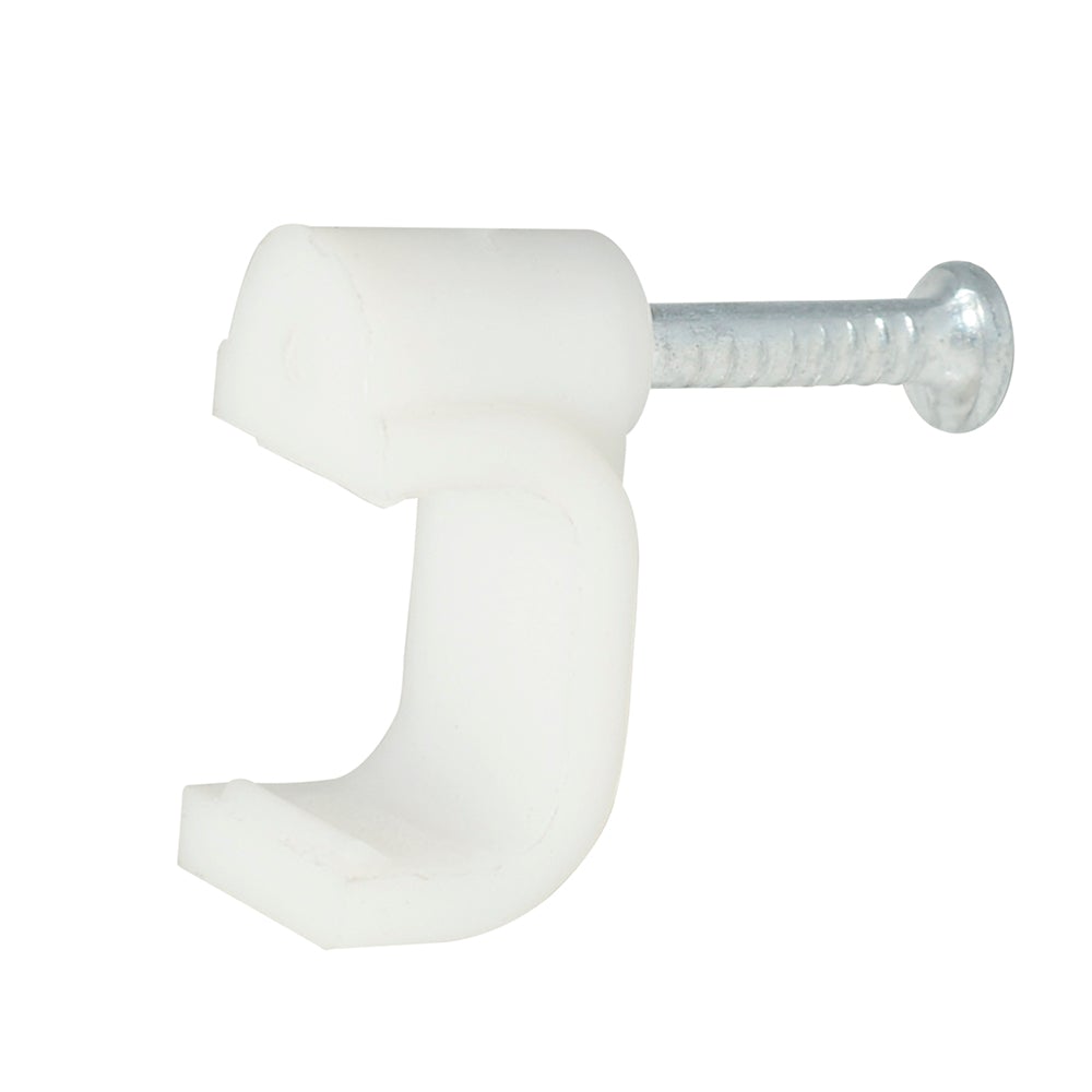 GRAPA PARA CABLE DÚPLEX 10 MM , COLOR BLANCO, 20 PIEZAS SURTEK