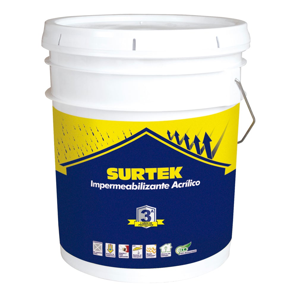 CUBETA DE IMPERMEABILIZANTE 19 LT COLOR ROJO ÓXIDO CON PROTECCIÓN DE 3 AÑOS SURTEK