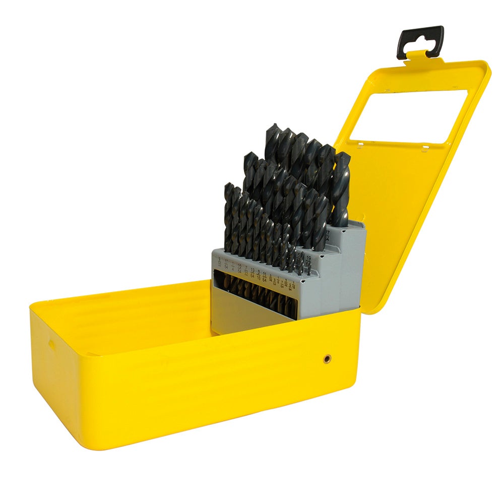 JUEGO DE 29 BROCAS NEGRAS DE ACERO DE ALTA VELOCIDAD ZANCO RECTO SURTEK