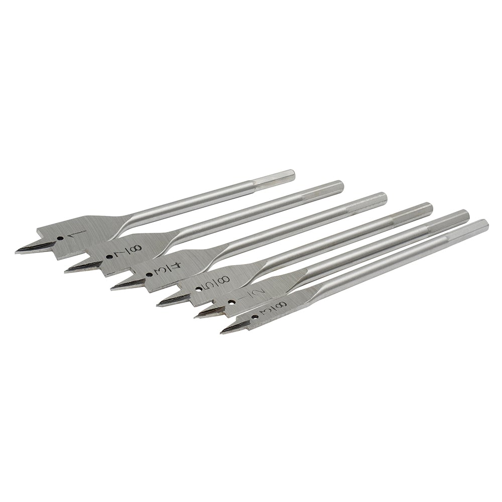 JUEGO DE 6 BROCAS PARA MADERA TIPO MANITA PLANA ZANCO HEXAGONAL SURTEK