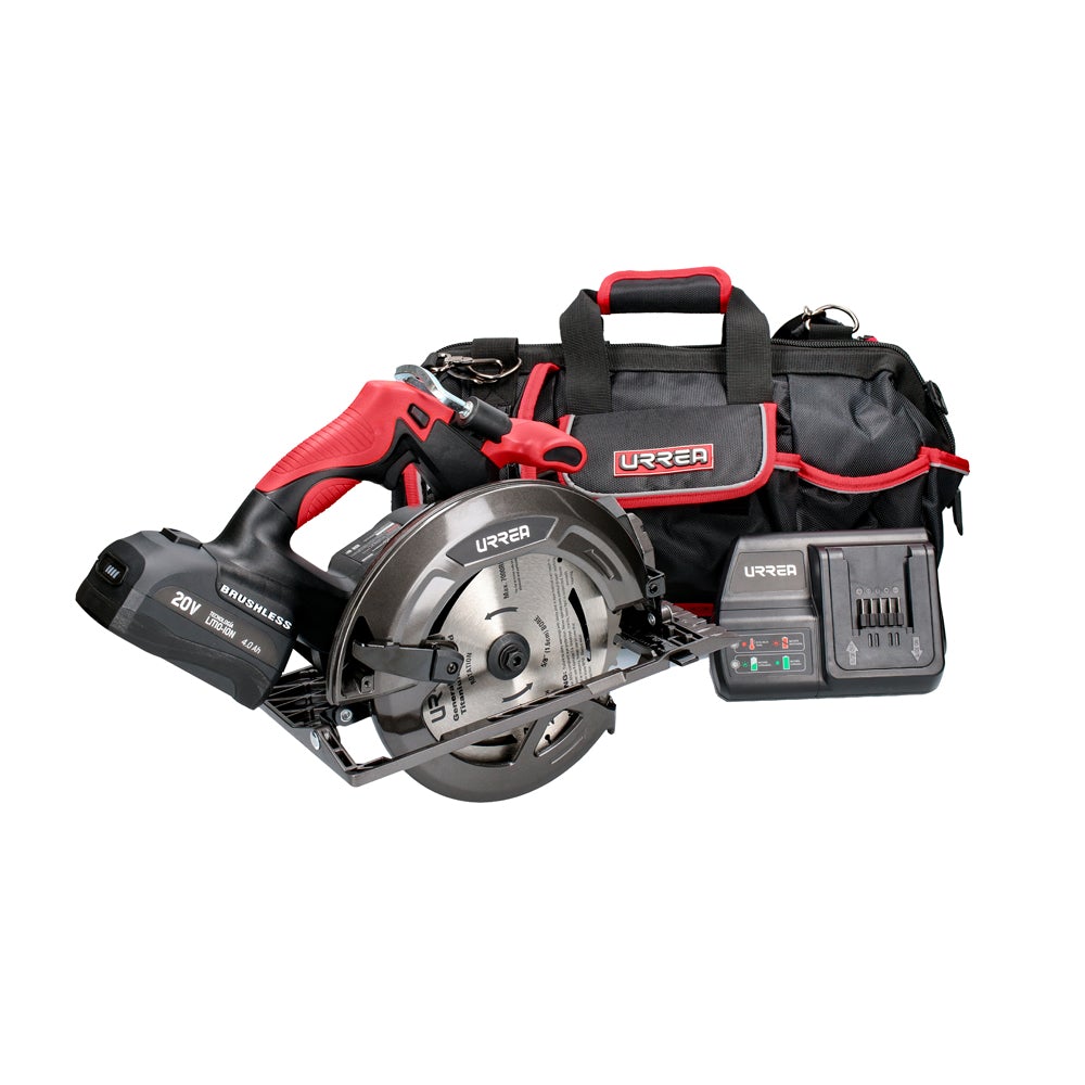 JUEGO DE SIERRA CIRCULAR A BATERÍA LI-ION 20 V, 4 PIEZAS URREA