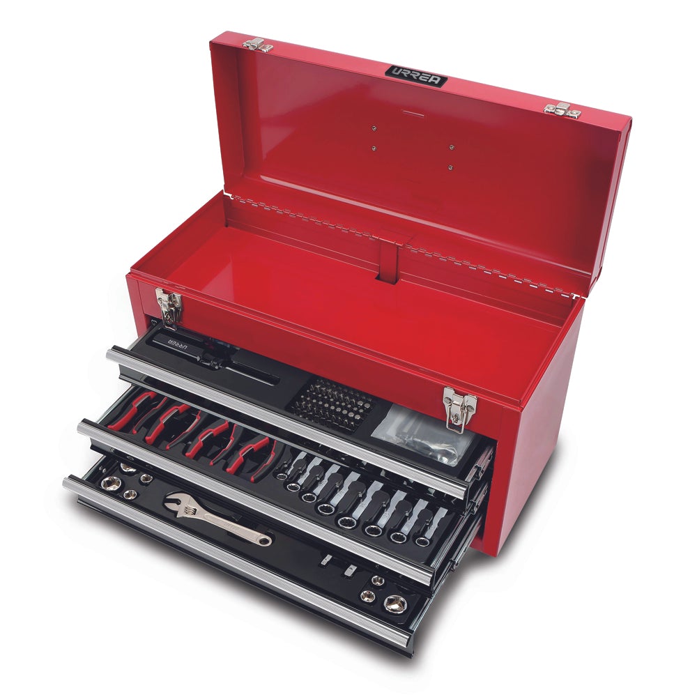 JUEGO DE DADOS Y ACCESORIOS COMBINADOS EN CAJA METÁLICA, 178 PIEZAS URREA