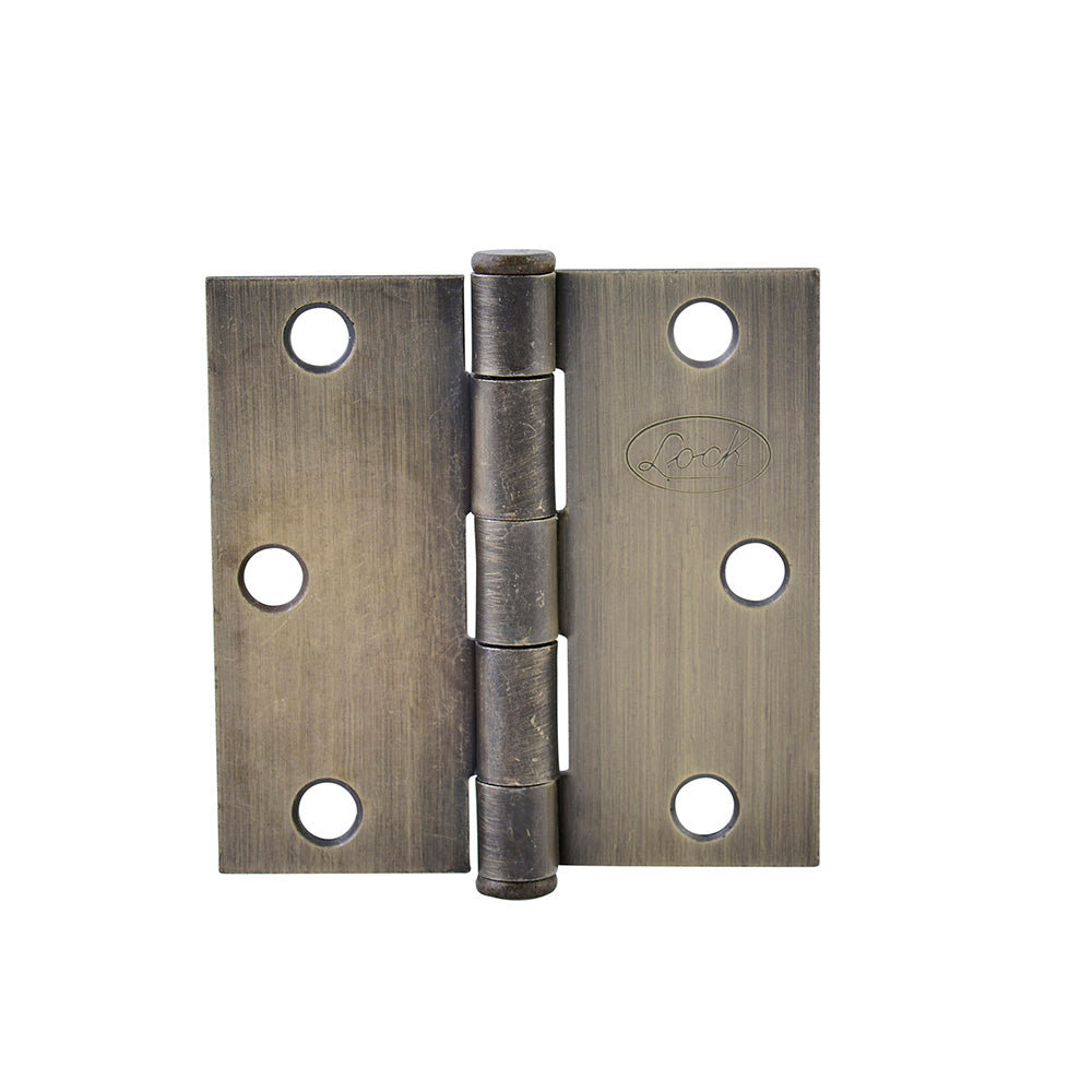 BISAGRA CUADRADA LATÓN ANTIGUO 3.5" X 3.5" LOCK