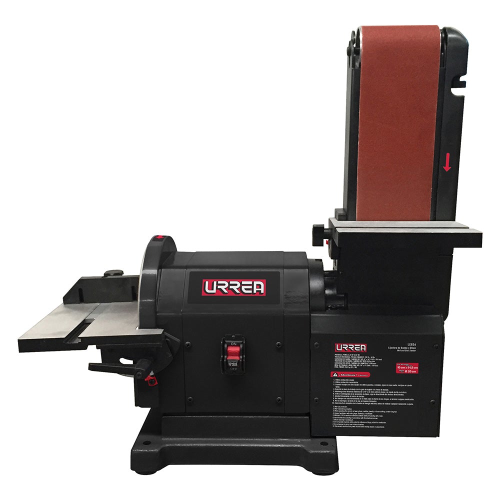 LIJADORA DE BANDA 4" X 36" Y DISCO 8" 3/4 HP 120 V URREA