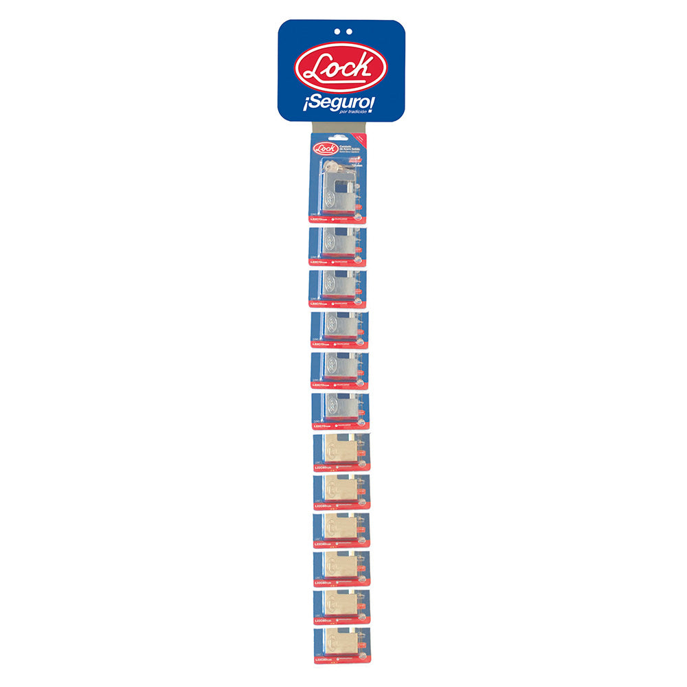 TIRA DE IMPULSO CON CANDADOS DE CORTINA LLAVE TETRA 8 X 100 CM, 13 PIEZAS LOCK