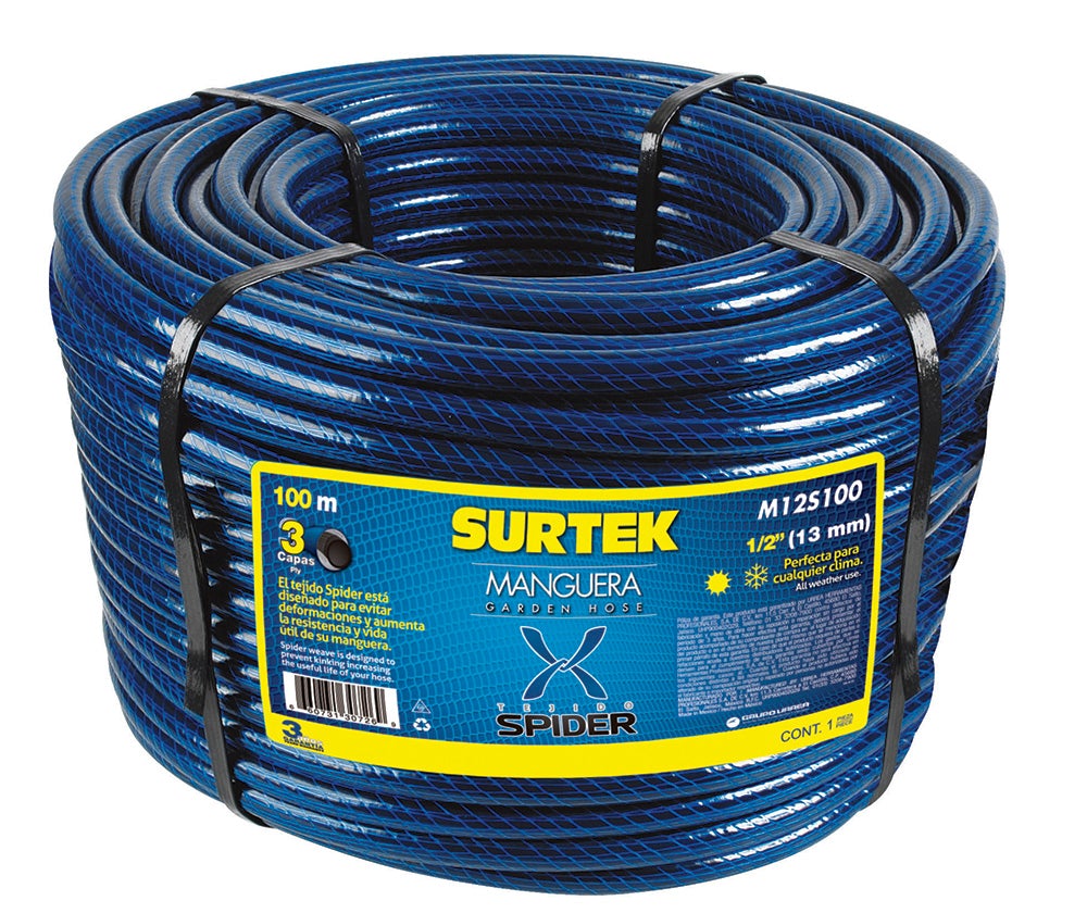 MANGUERA PARA JARDÍN TEJIDO SPIDER 1", 50 M SURTEK