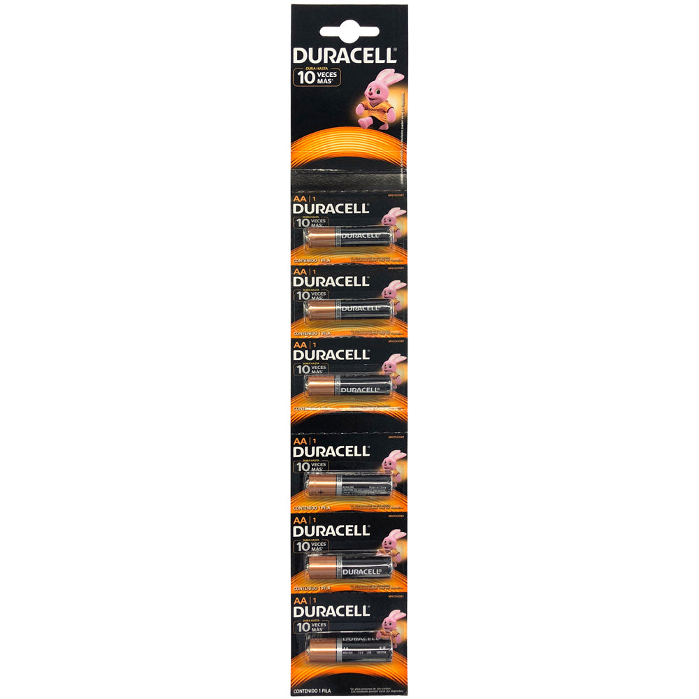 TIRA DE PILAS ALCALINAS DURACELL® "AA" 6 PIEZAS SURTEK