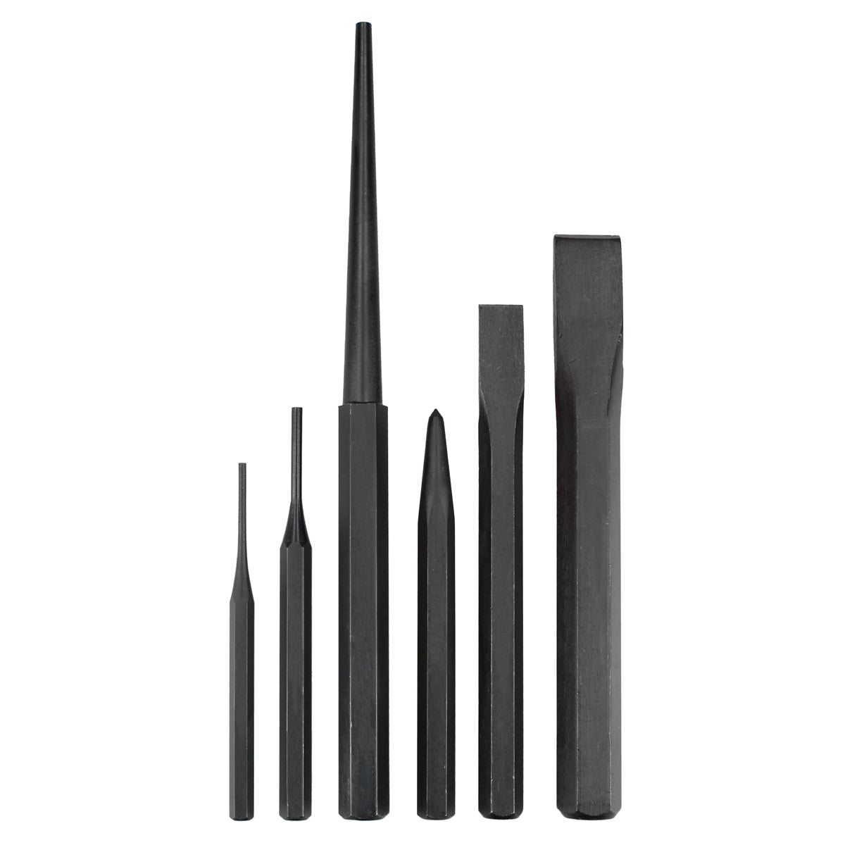 JUEGO DE PUNTOS, PUNZONES, CINCELES Y BOTADORES, 12 PIEZAS URREA