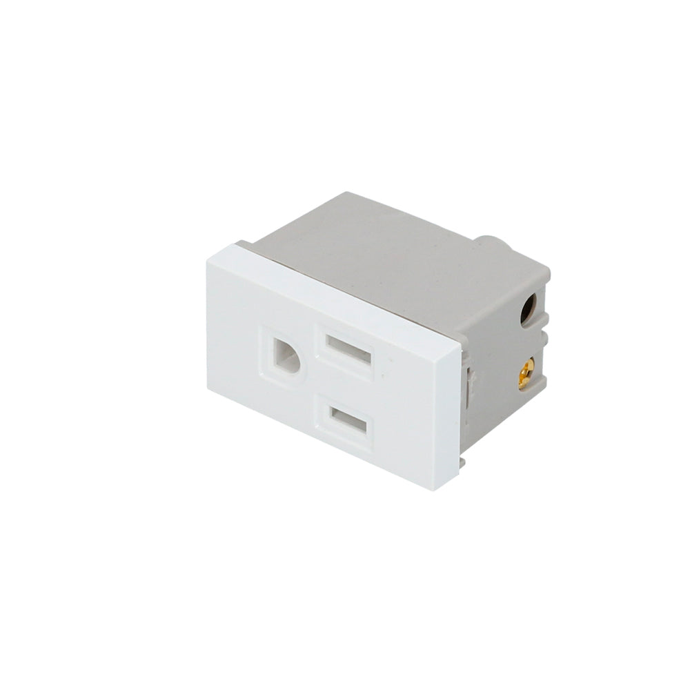 CONTACTO ATERRIZADO 1/3, LÍNEA PREMIUM, COLOR BLANCO SURTEK