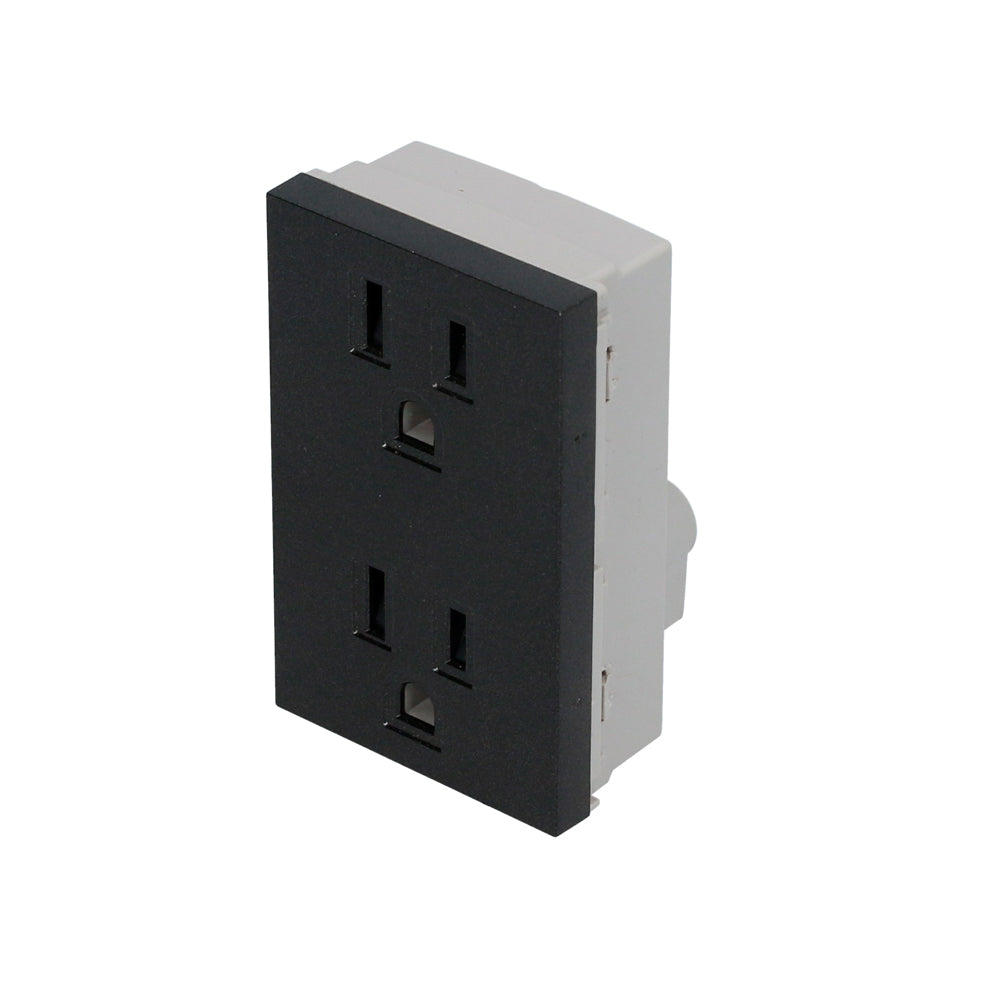 CONTACTO DÚPLEX 1/1, LÍNEA PREMIUM, COLOR NEGRO SURTEK