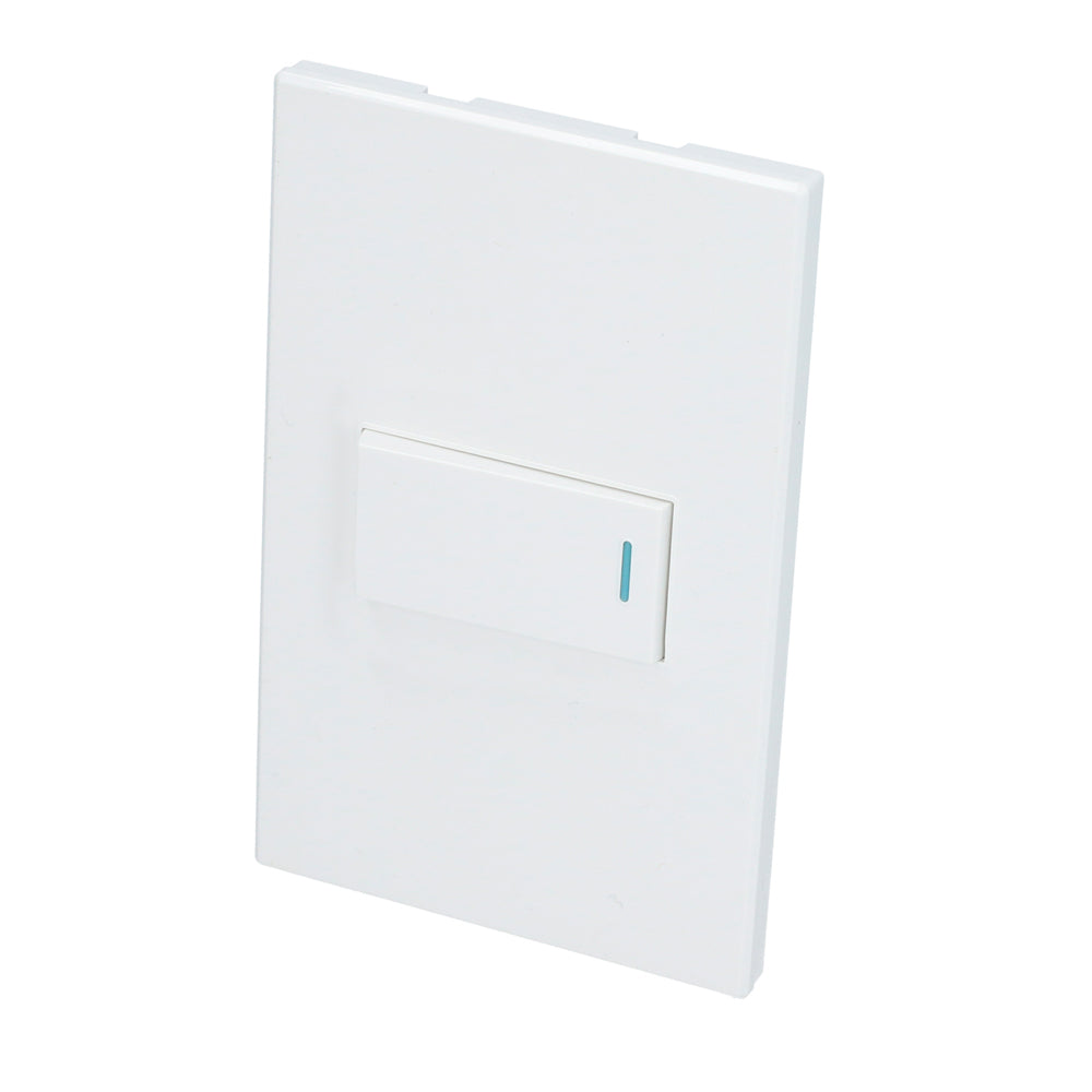 PLACA 1 SWITCH 1/3, LÍNEA PREMIUM, COLOR BLANCO SURTEK
