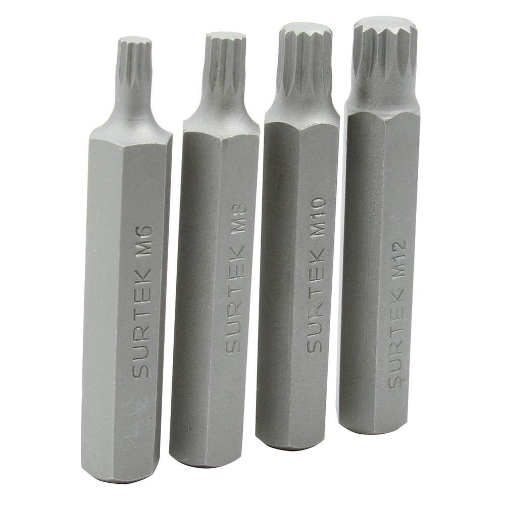 JUEGO DE PUNTAS BRISTOL HEXÁGONO DE 1/4", 4 PIEZAS SURTEK