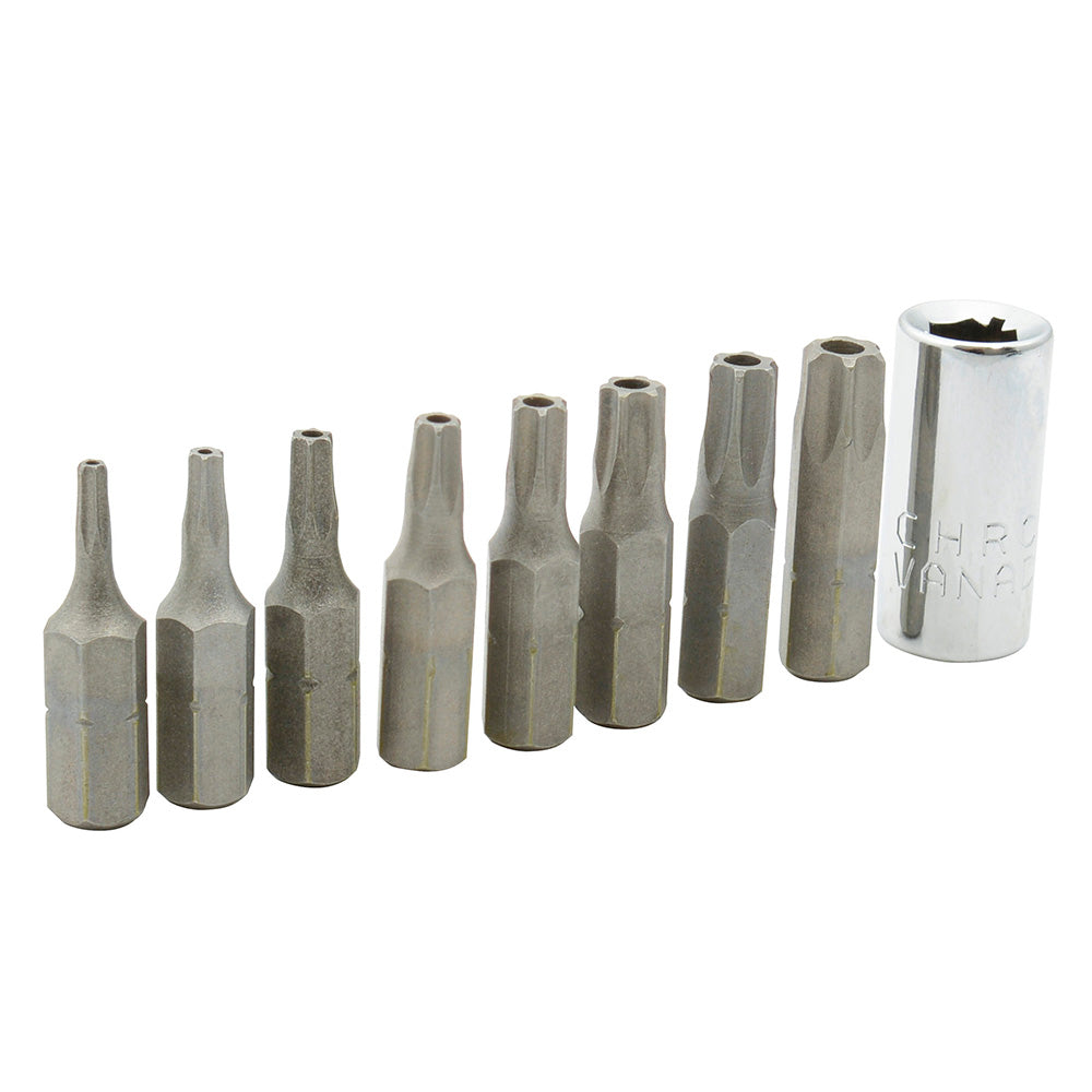 JUEGO DE PUNTAS TORX DE SEGURIDAD HEXÁGONO DE 1/4", 9 PIEZAS SURTEK