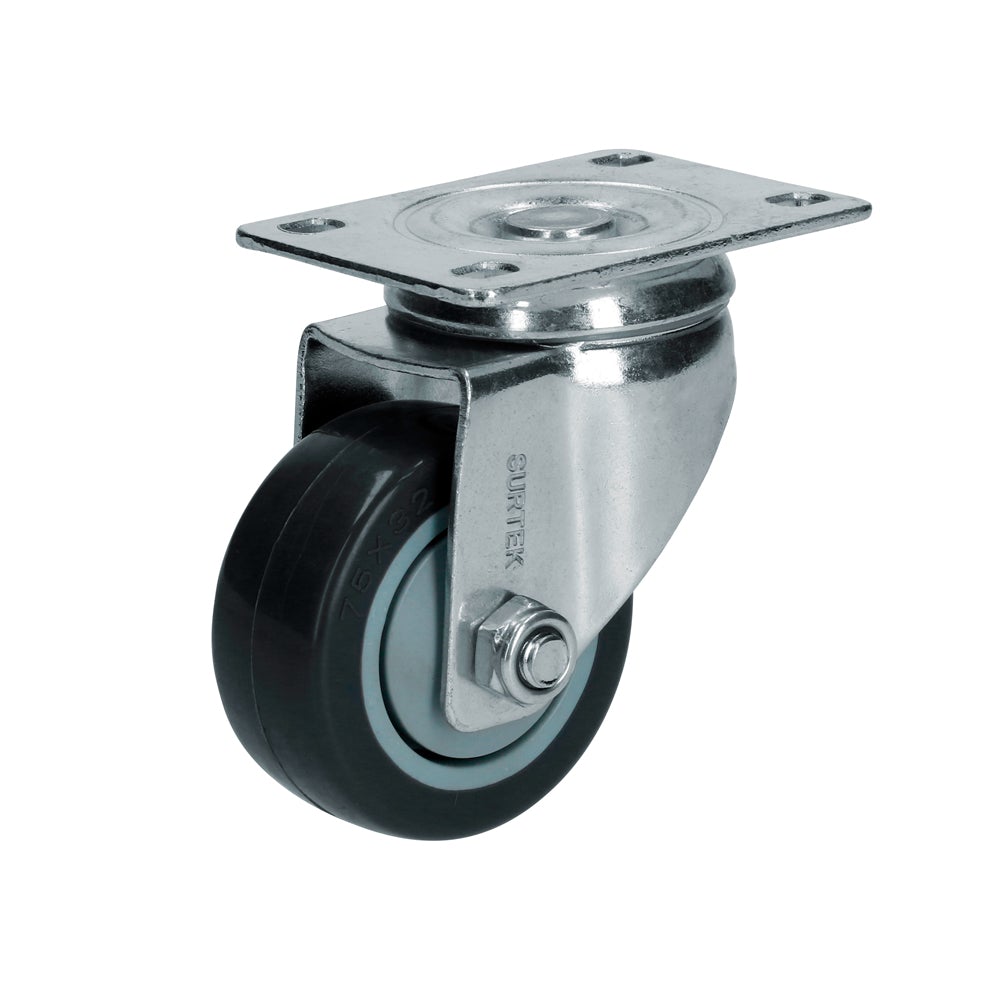 RODAJA DE POLIURETANO NEGRO GIRATORIA 3" SURTEK