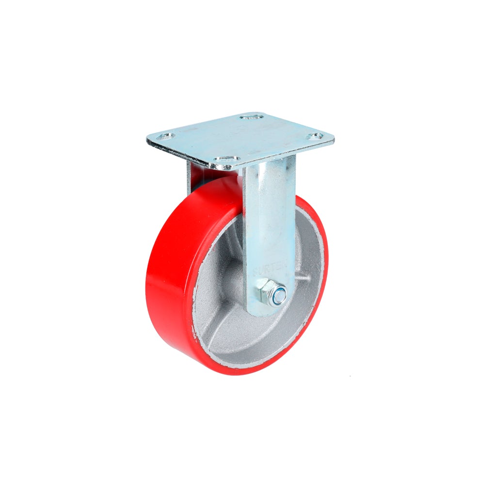 RODAJA DE FIERRO CON POLIURETANO ROJO FIJA 6" SURTEK