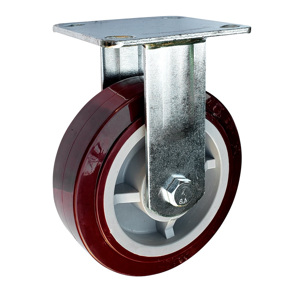 RODAJA DE POLIURETANO MARRÓN FIJA 8" SURTEK