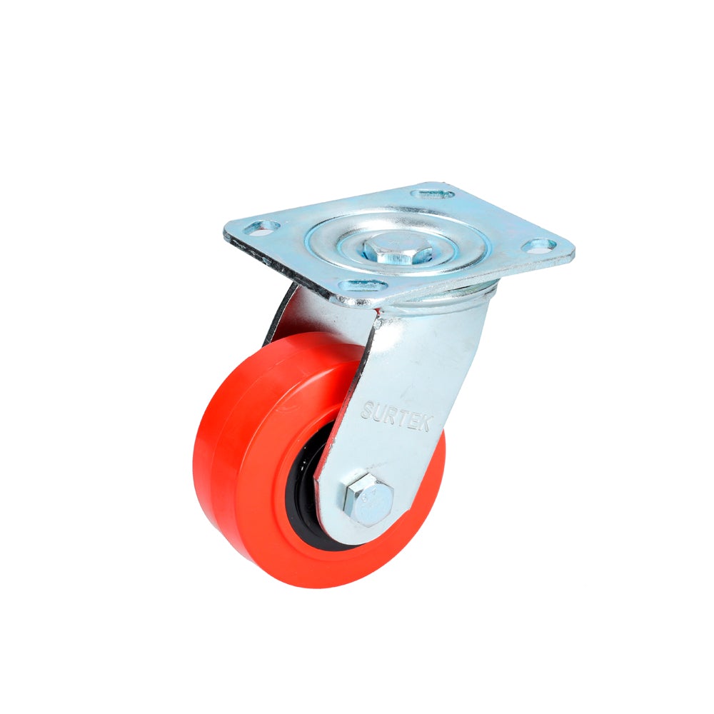 RODAJA DE POLIURETANO ROJO GIRATORIA 4" SURTEK