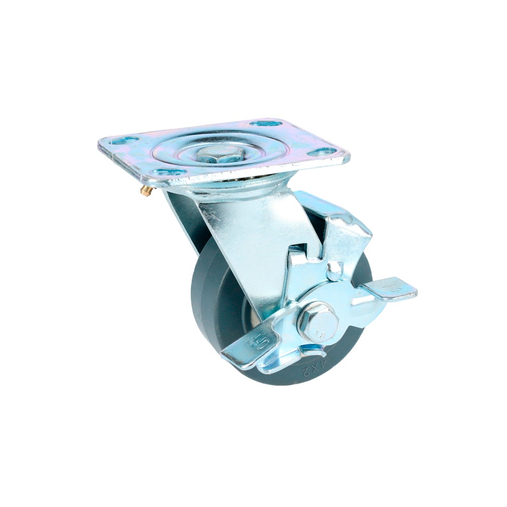 RODAJA DE TPR GRIS GIRATORIA CON FRENO 8" SURTEK