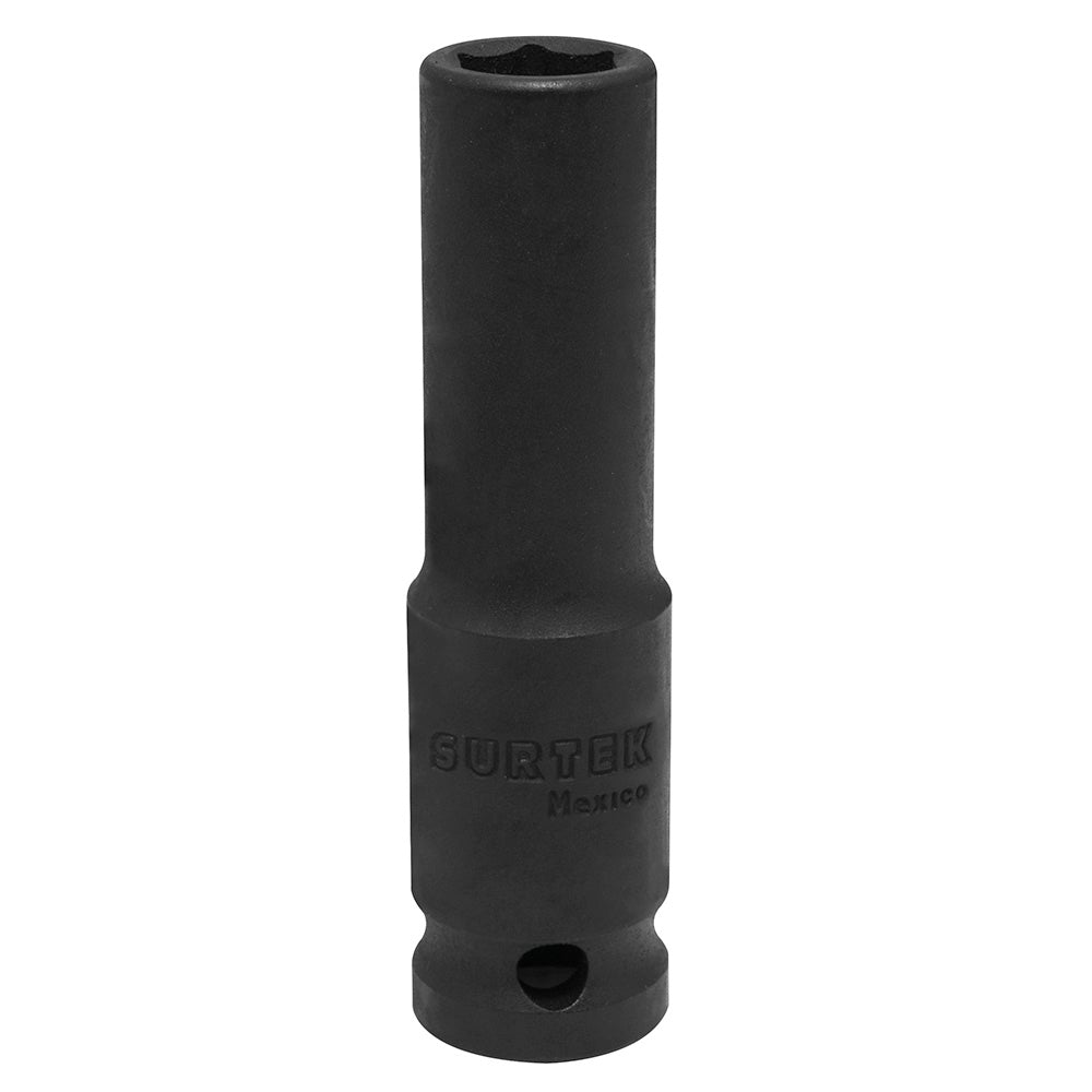 DADO DE IMPACTO LARGO EN PULGADAS CUADRO DE 1/2", 6 PUNTAS, 7/16" SURTEK