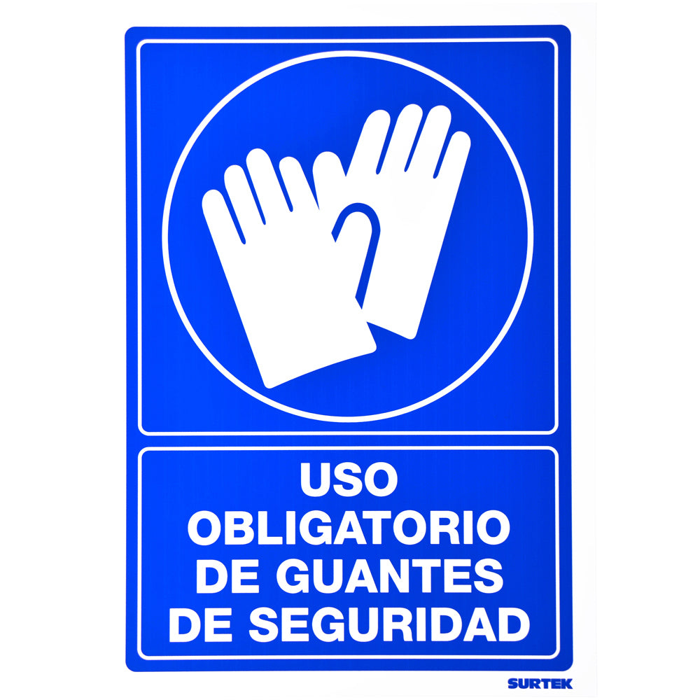 SEÑAL "USO OBLIGATORIO DE GUANTES DE SEGURIDAD" SURTEK