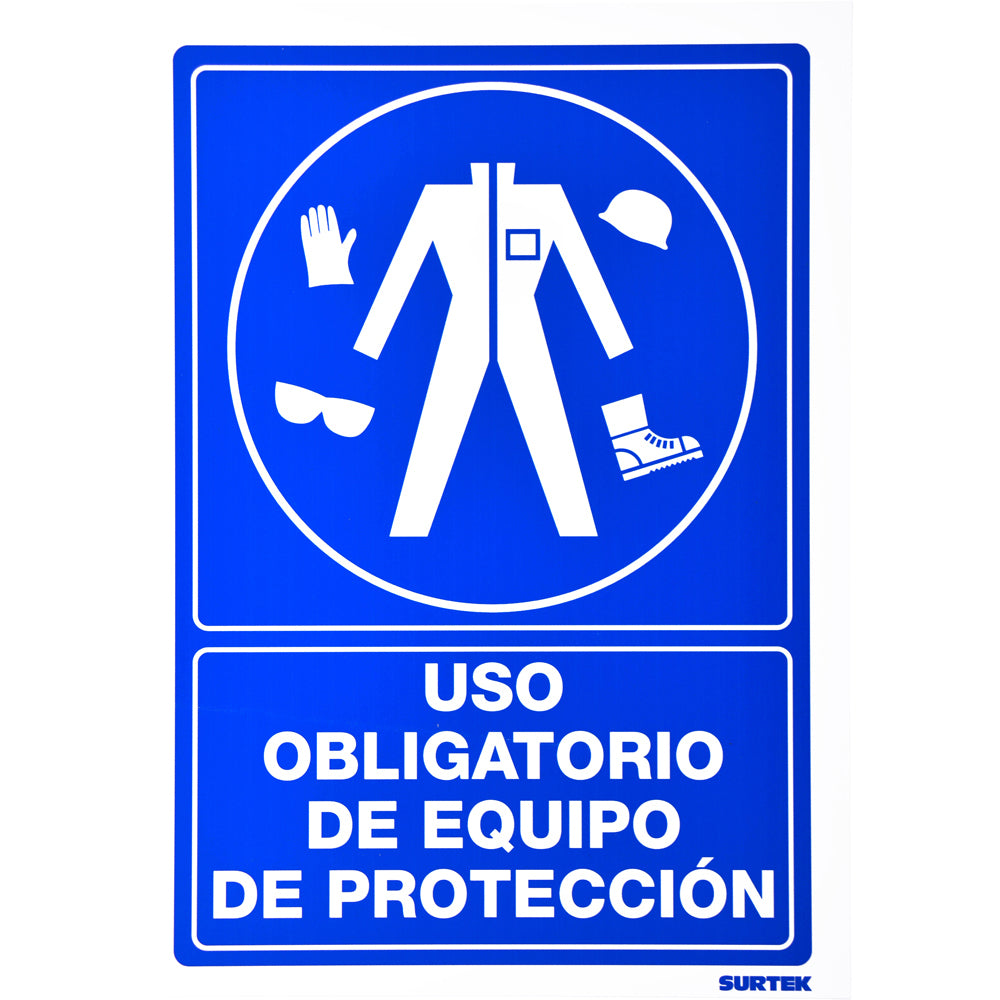 SEÑAL "USO OBLIGATORIO DE EQUIPO DE PROTECCIÓN" SURTEK