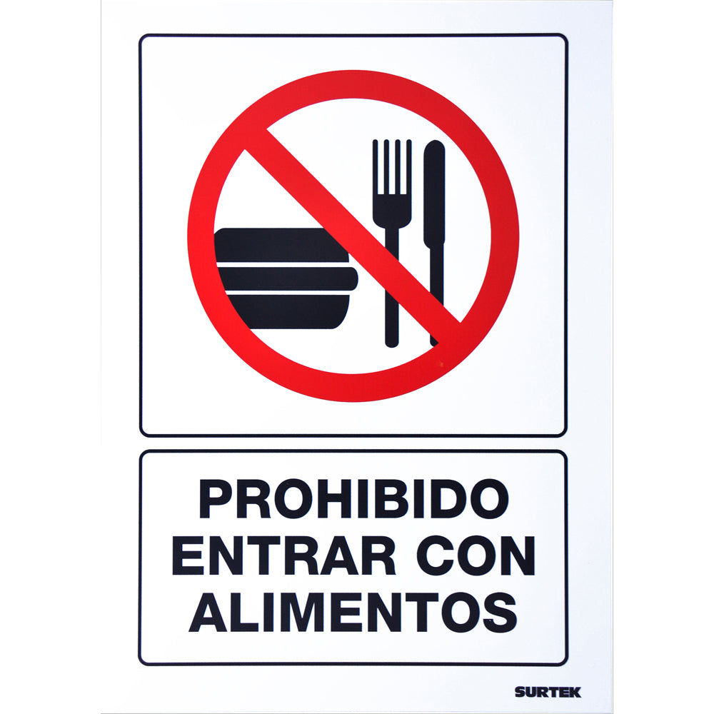 SEÑAL "PROHIBIDO ENTRAR CON ALIMENTOS" SURTEK