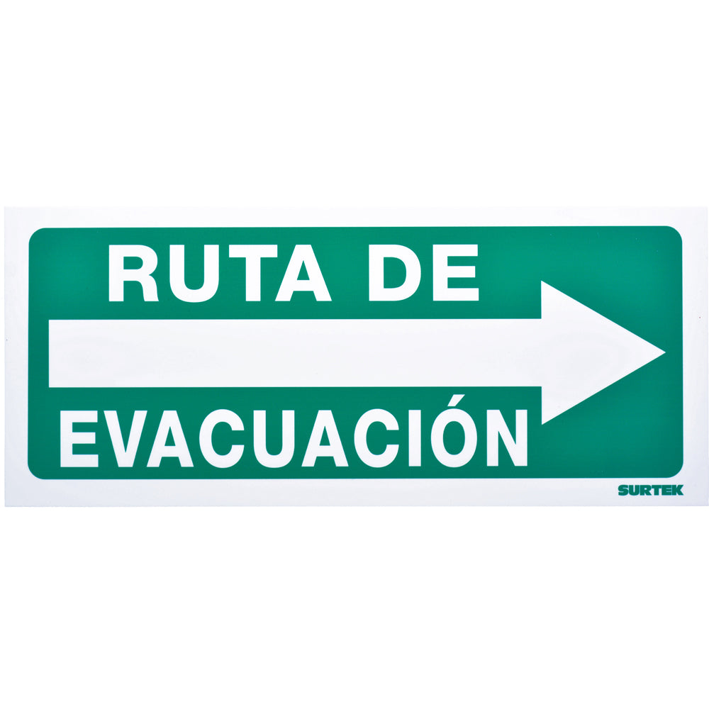 SEÑAL "RUTA DE EVACUACIÓN" DERECHA SURTEK