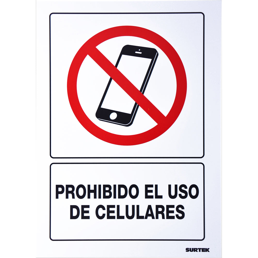 SEÑAL "PROHIBIDO EL USO DE CELULARES" SURTEK