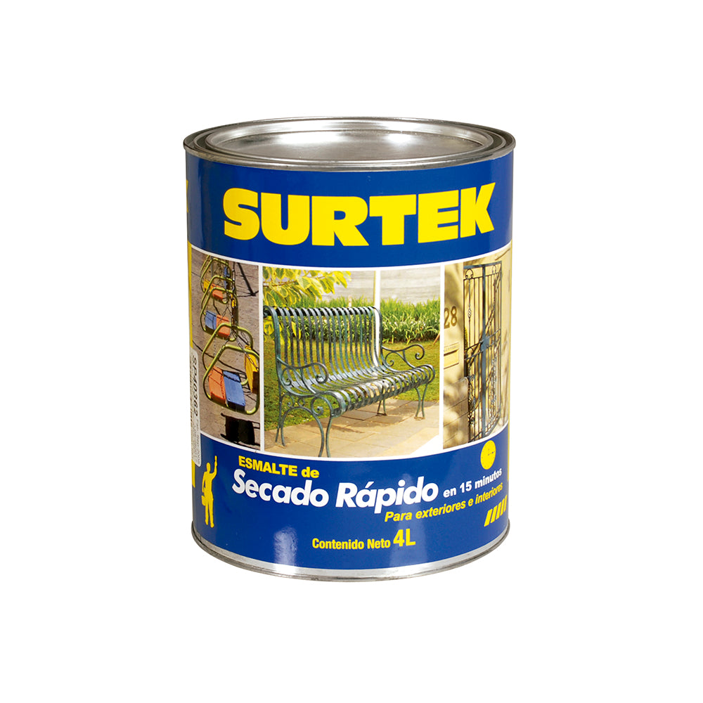 ESMALTE DE SECADO RÁPIDO 4 LT COLOR NEGRO SURTEK