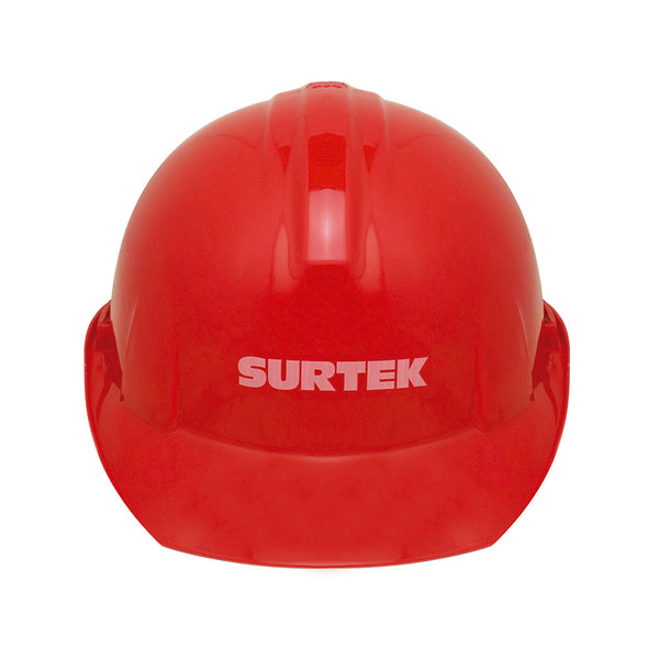 CASCO DE SEGURIDAD CON AJUSTE DE INTERVALOS COLOR ROJO SURTEK